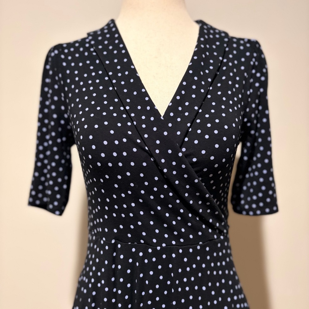 Boden Fixed Wrap Jersey Dress Scattered Polka dot - Picture 8 of 10